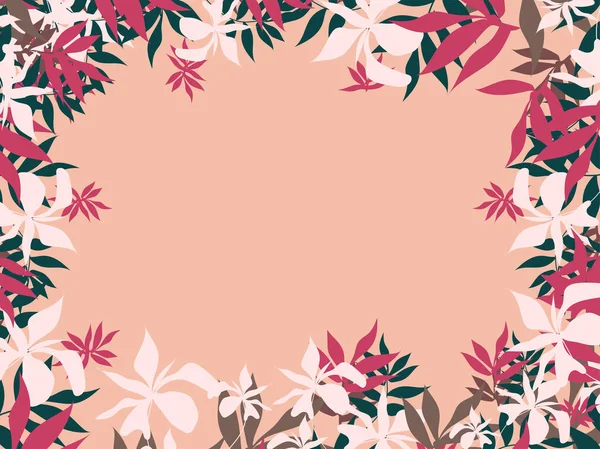 Floral Border Achtergrond Met Ruimte Voor Tekst — Stockvector