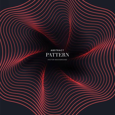 Kırmızı ve Siyah Renkli Özmerkezli Dalga Arkaplanı.