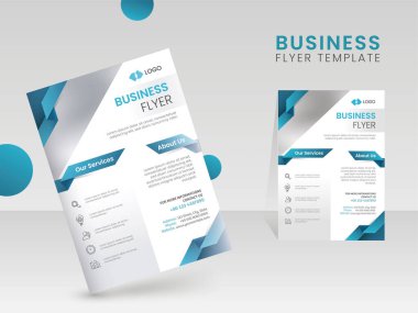 Reklam İlanı veya Şablon Tasarımı Mavi ve Gri Renkli.