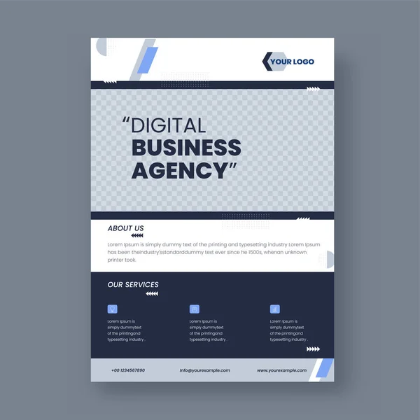 デジタルビジネスエージェンシーテンプレート パンフレットまたは会社のためのフライヤーデザイン — ストックベクタ
