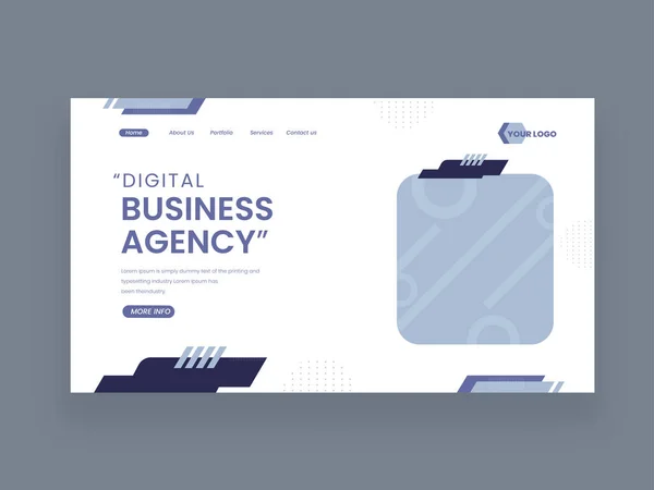 Diseño Landing Page Basado Concepto Agencia Negocios Digital Color Blanco — Archivo Imágenes Vectoriales