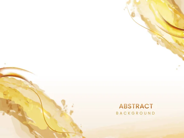 Absztrakt Háttér Golden Watercolor Brush Effect — Stock Vector