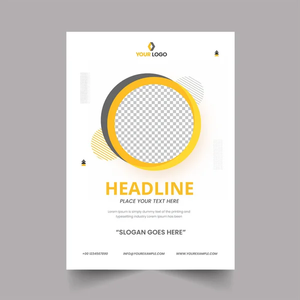 Business Broschüre Vorlage Oder Flyer Design Mit Kopierfläche Auf Weißem — Stockvektor