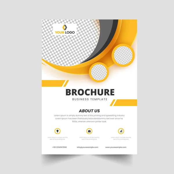 Business Brochure Template Design Copy Space White Yellow Background — 스톡 벡터