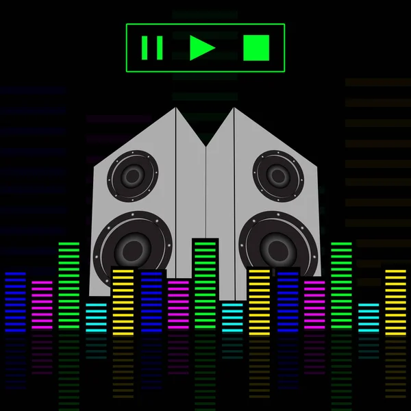 Muzyka Equalizer Tło Sound Speaker — Wektor stockowy