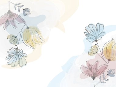 Soyut Suluboya Efekti Kopya Boşluğu ile Çiçek Arkaplanı.