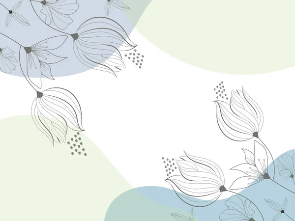 Estilo Doodle Fondo Abstracto Floral Con Espacio Copia — Archivo Imágenes Vectoriales