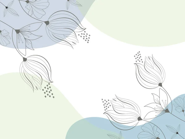 Doodle Estilo Floral Abstrato Fundo Com Espaço Cópia —  Vetores de Stock