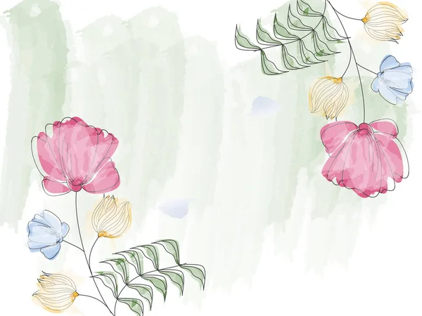 Efeito Aquarela Floral Resumo Fundo — Vetor de Stock