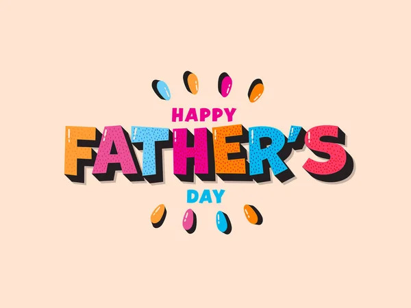 Colorful Happy Father Day Text Pastel Peach Background — Stock Vector