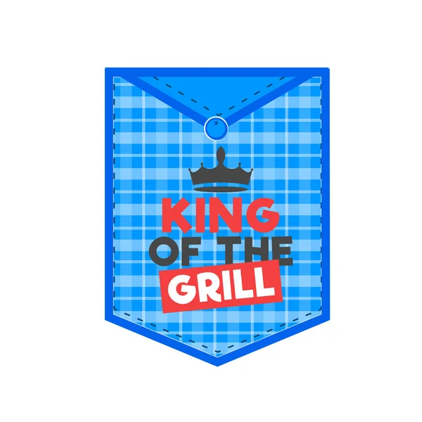 King Grill Label Badge Sticky Patch Pocket Style — 스톡 벡터