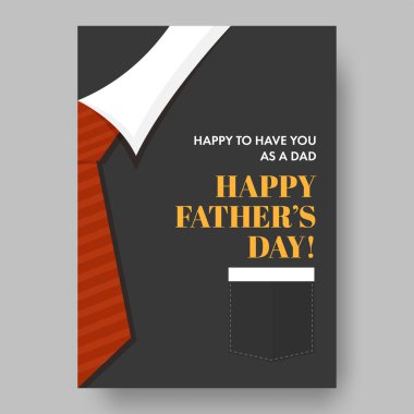 Happy Father's Day Template Or Flyer Design With Formal Shirt Illustration.