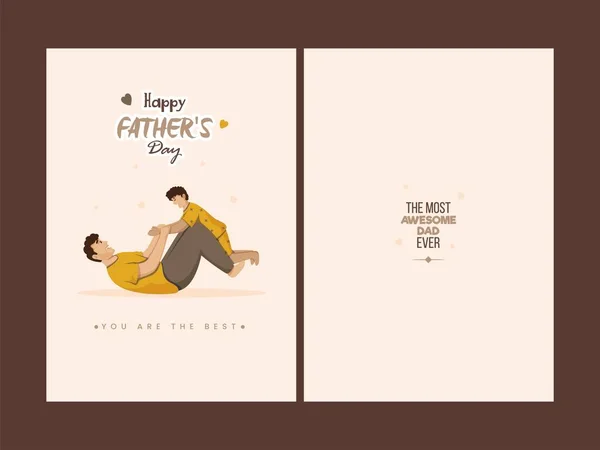 Happy Father Day Greeting Card Space Text Brown Background — Stockový vektor