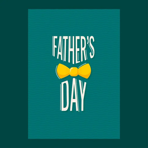 Greeting Card Template Design Father Day Text Yellow Bow Ribbon — Stock vektor