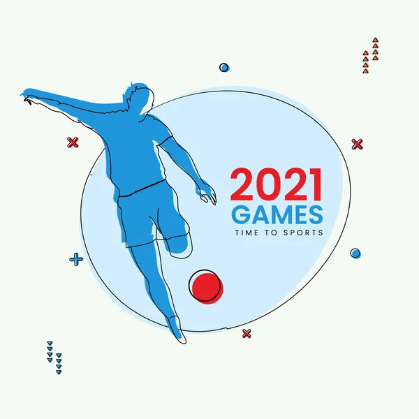 2021 Games Time Sports Concept Silhouette Para Athlete Hitting Ball — 스톡 벡터