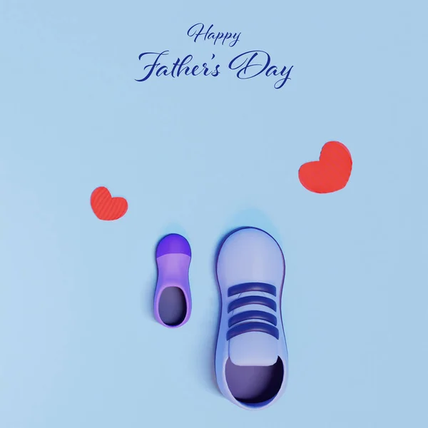 Concepto Del Día Del Padre Feliz Con Los Zapatos Masculinos — Foto de Stock