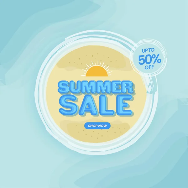 Hasta Descuento Para Diseño Cartel Venta Verano Para Publicidad — Vector de stock