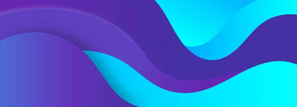 Fondo Ondas Abstractas Púrpura Azul Encabezado Diseño Banner — Vector de stock