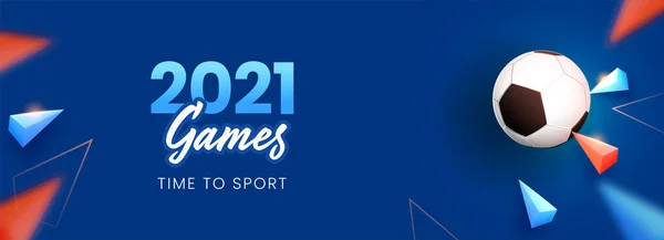 2021 Tiempo Los Juegos Concepto Los Deportes Con Fútbol Triángulo — Archivo Imágenes Vectoriales