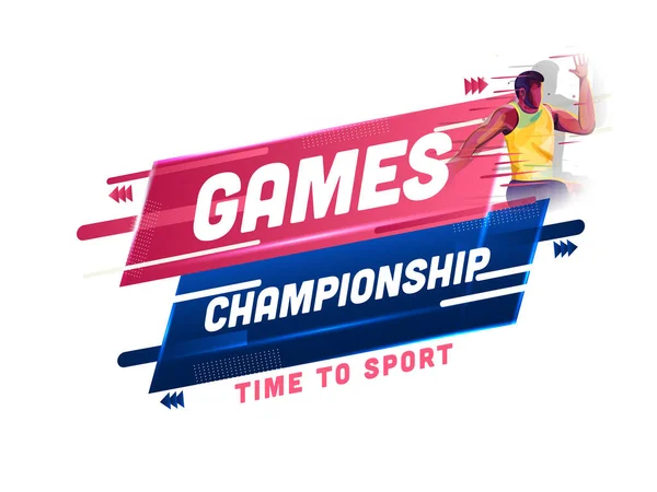 Campeonato Juegos Tiempo Para Deporte Concepto Con Hombre Atleta Sin — Archivo Imágenes Vectoriales