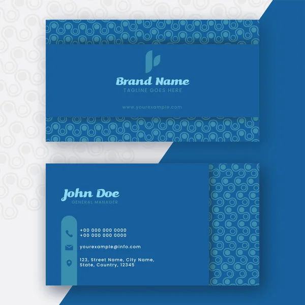 ビジネスの両面または青の色でカードを表示 — ストックベクタ