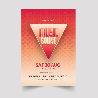 Club Sunar Müzik Ses Posteri Tasarımı Geometrik Desenli.