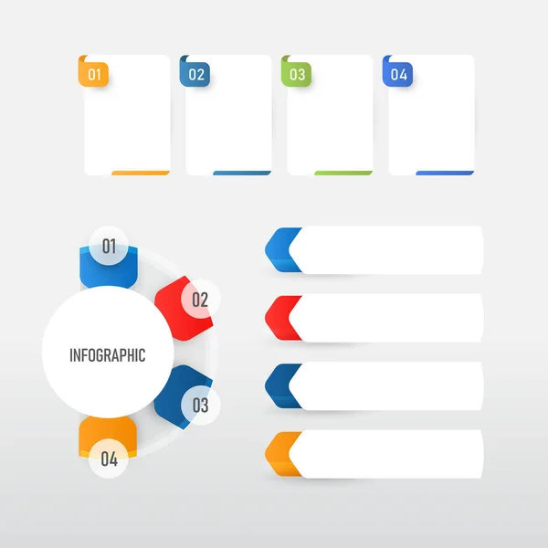 Design Modelo Infográfico Negócios Com Quatro Opções Espaço Cópia — Vetor de Stock