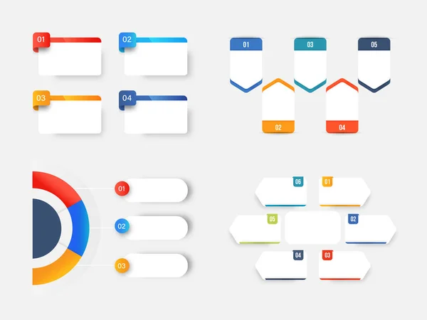 Layout Modello Infografica Aziendale Con Varie Opzioni Tipo — Vettoriale Stock