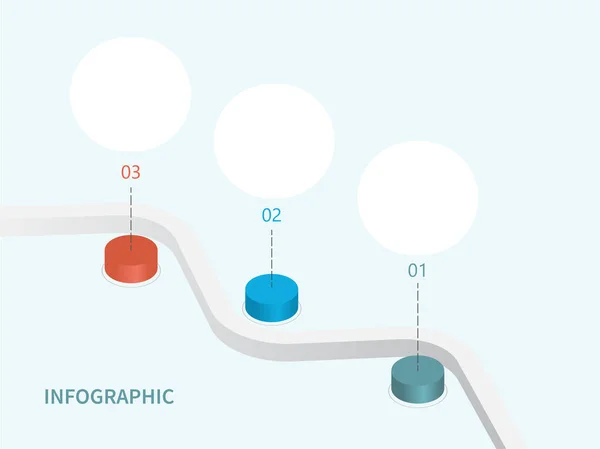 Concetto Business Infografica Con Winding Road Linea Tre Opzioni — Vettoriale Stock