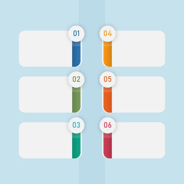 Layout Del Modello Infografica Aziendale Con Sei Opzioni Copia Spazio — Vettoriale Stock