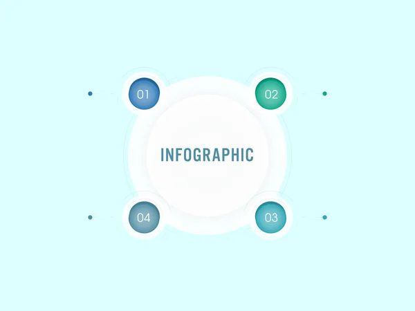 Diagrama Infografía Negocios Con Cuatro Opciones Forma Circular — Vector de stock