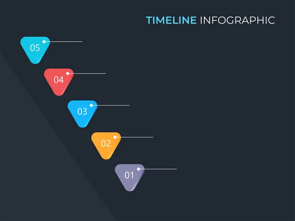 Diseño Plantilla Línea Tiempo Infografía Negocios Con Cinco Opciones Sobre — Vector de stock