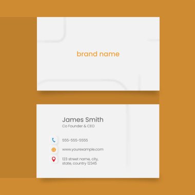 Sarı Arkaplanda ve Önde İş Kartı Şablonu Şablonu.