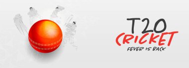 T20 Cricket Fever 3 boyutlu kırmızı top ve beyaz arka plandaki çizgi sanatçısı kavramlarıyla geri döndü..