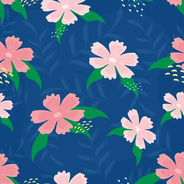シームレスな花柄の背景 — ストックベクタ