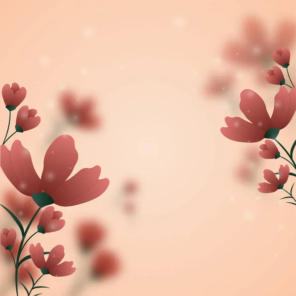 Прекрасний Квітковий Прикрашений Персиковий Фон — стоковий вектор