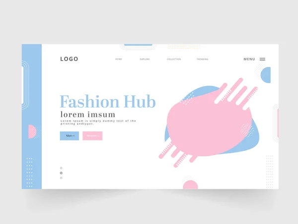 Fashion Hub Landing Page Oder Web Template Design Für Werbung — Stockvektor