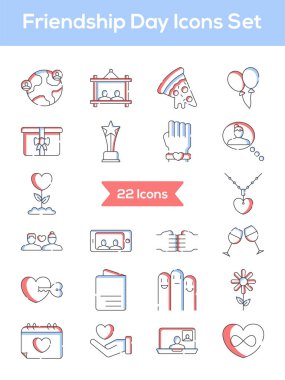 Renkli Dostluk Günü Kart Simgesi.