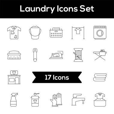 Siyah Satır Sanat Çamaşır Simgesi Ayarları.