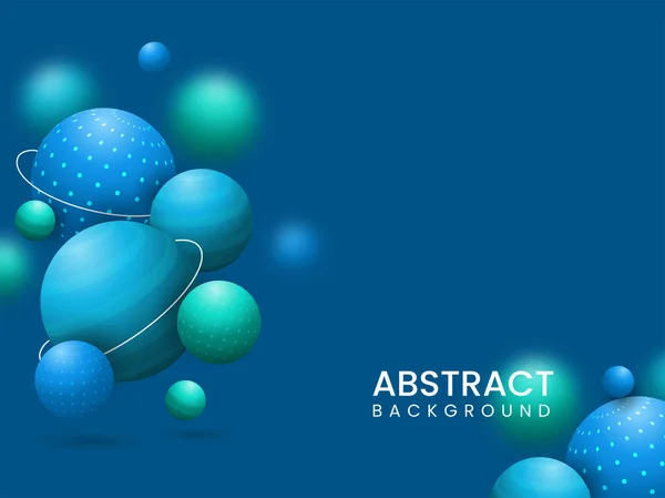 抽象蓝色背景下三维渲染球或球体 — 图库矢量图片