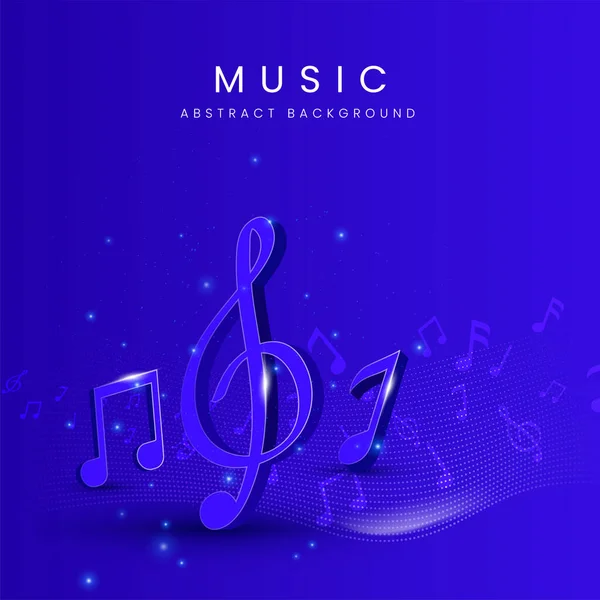 Abstract Music Background Render Musical Notes — Stock Vector