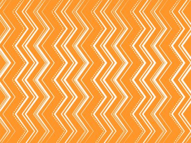 Soyut Zig Zag Çizgileri Desen Arkaplanı Turuncu ve Beyaz Renkli.