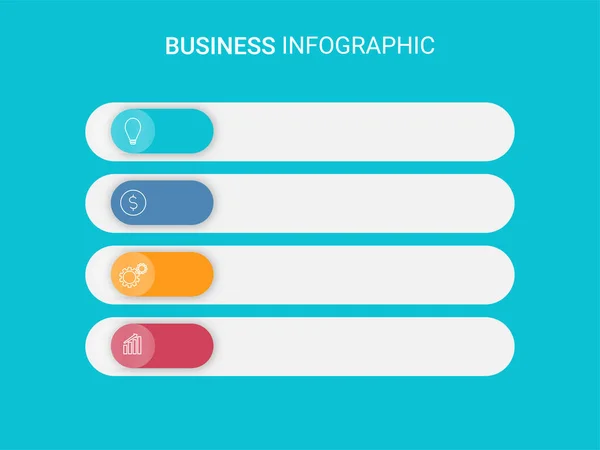 Business Infographic Mall Layout Med Fyra Alternativ Ikoner Och Kopiera — Stock vektor
