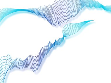 Beyaz Arkaplanda Soyut Dalga Çizgileri Hareketi.