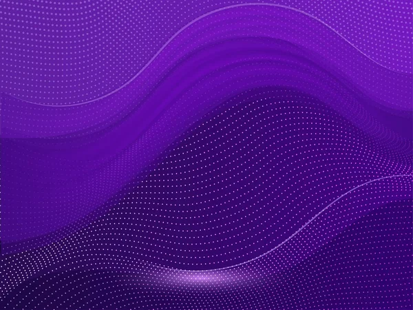 Fond Violet Ondulé Abstrait Avec Motif Pointillé — Image vectorielle