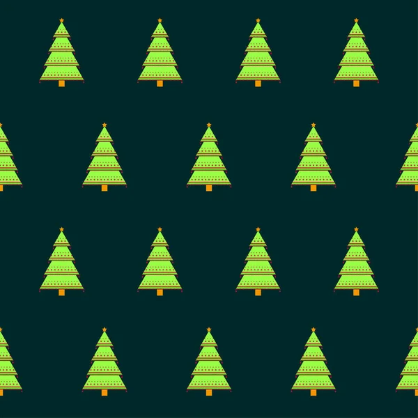 Arbre Noël Sans Couture Vert Motif Arrière Plan — Image vectorielle