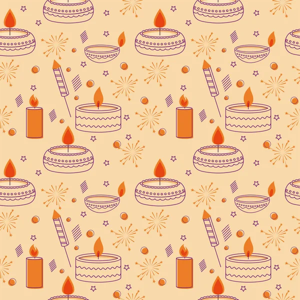 Seamless Diwali Theme Pattern Background — Stock Vector