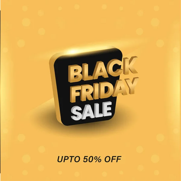 Advertising Poster Design Black Friday Sale Text Discount Offer Yellow — Stock Vector