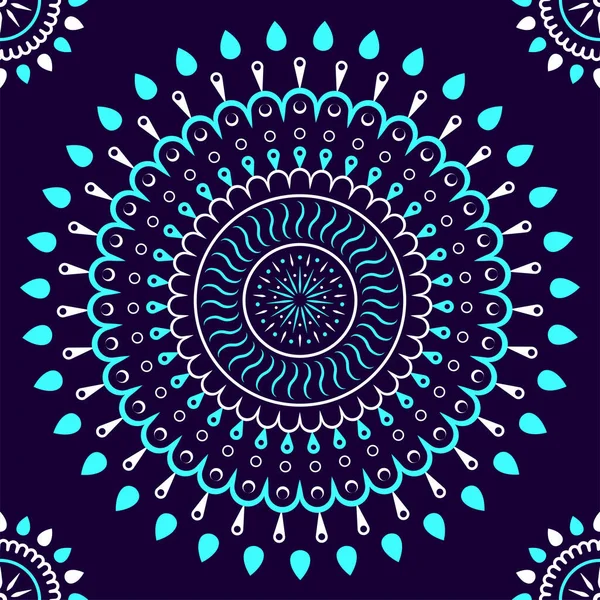 Exquisite Mandala Nahtlose Muster Hintergrund — Stockvektor