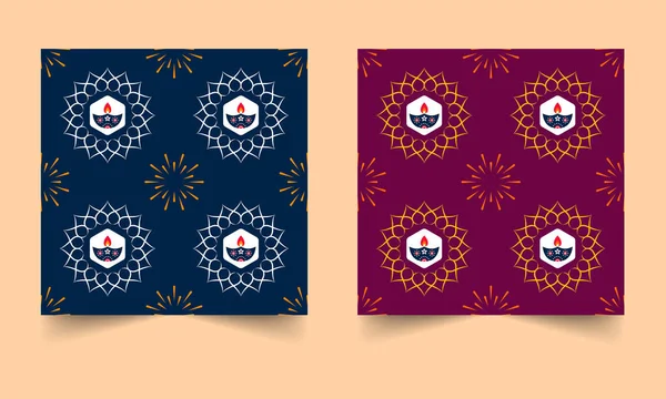 Diwaliテーマ2色のオプションでシームレスなパターンの背景 — ストックベクタ